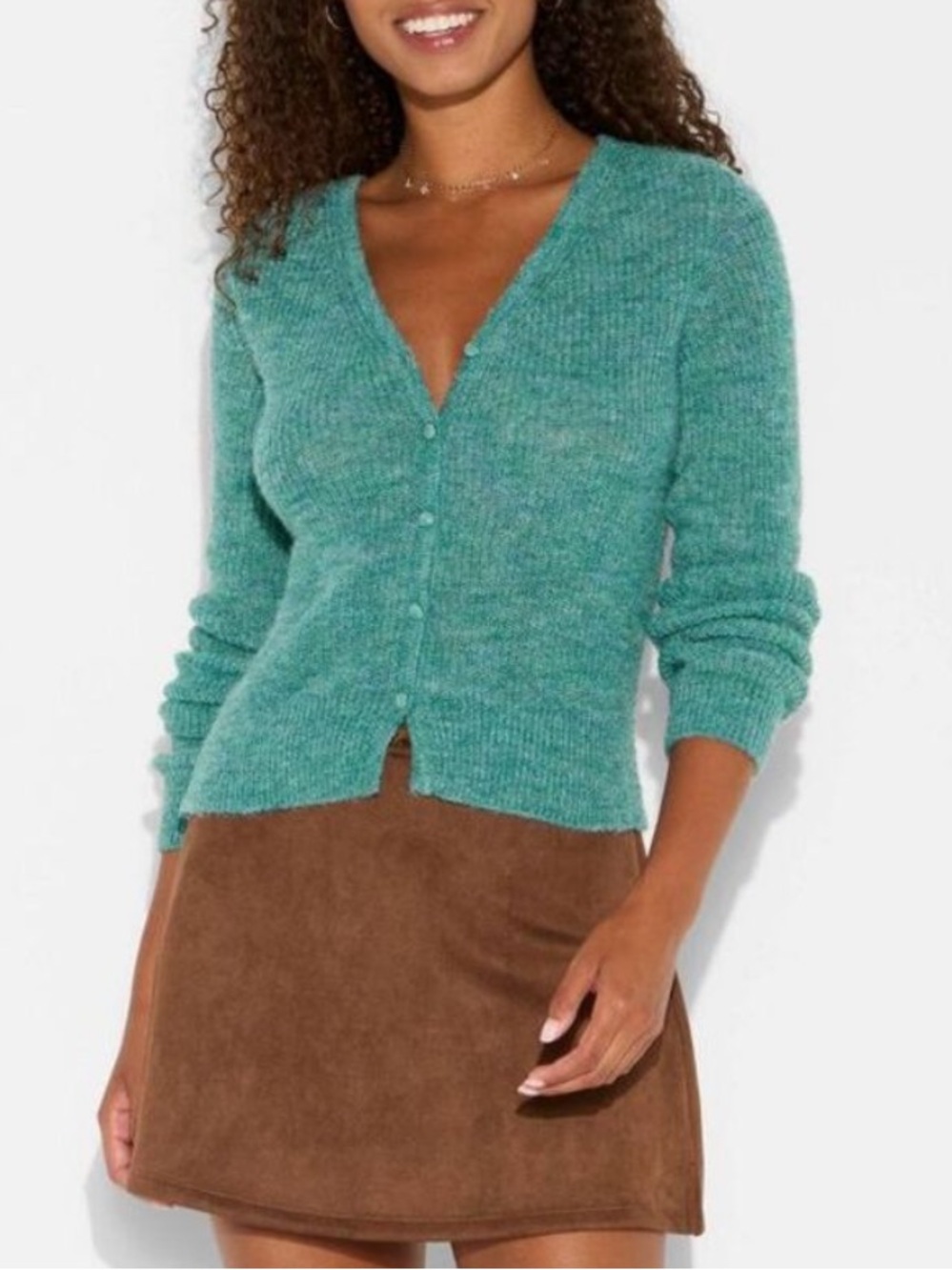 Wild Fable Green V-Neck Cardigan Sweater